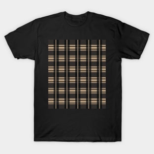 Plaid pattern in black and latte colors T-Shirt